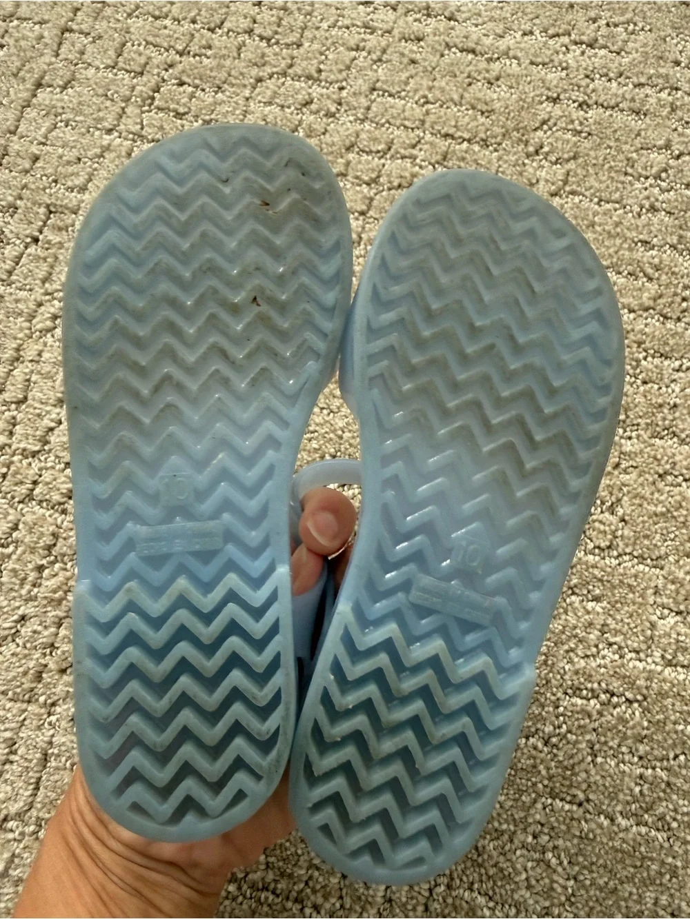Old Navy Light Blue Jelly Sandals with Yellow Star